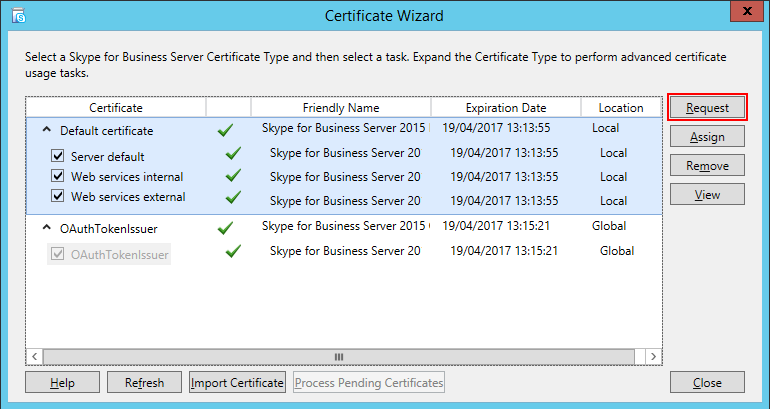 renew certificate skype for business edge
